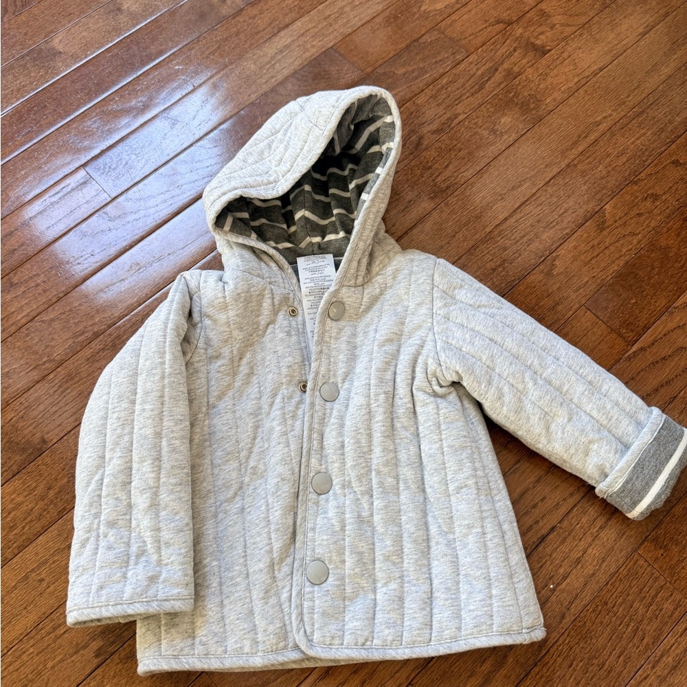 First Impressions Light Gray Quilted Kids Jacket
